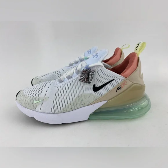 Nike Air Max 270 White Sanddrift Men's Sneakers Shoes Black Swoosh DQ7642 100 - Picture 11 of 12